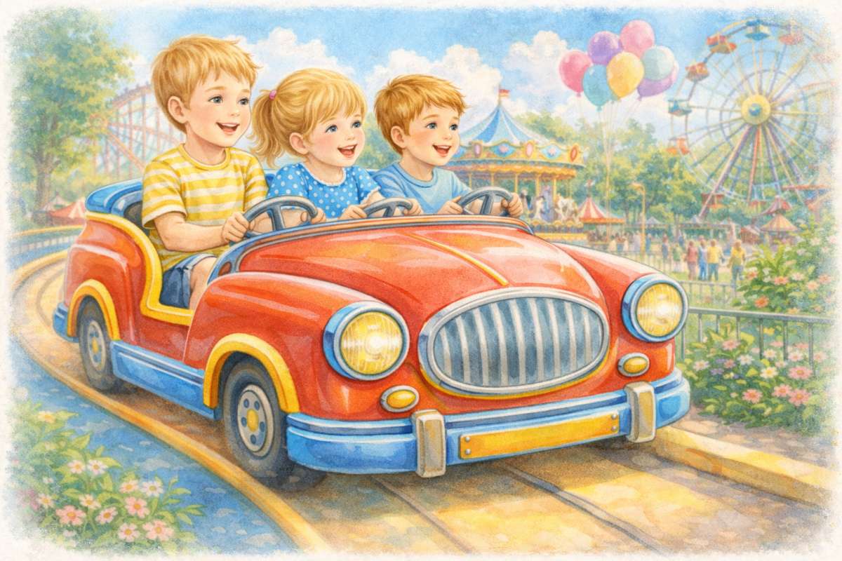 Kaks last tunnevad rõõmu lõbustusoargi atraktsioonidest.