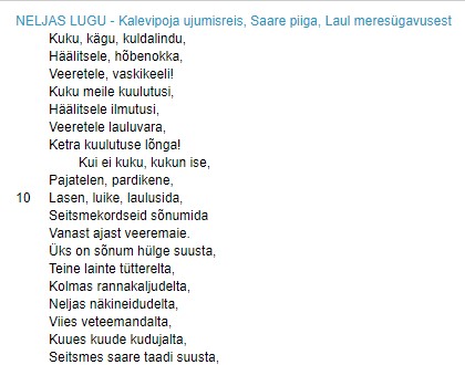 Lõiguke Eesti rahva eeposest KALEVIPOEG