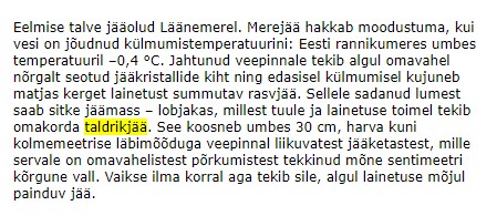 Mis on taldrikjää? @Eesti Loodus, 2008-12